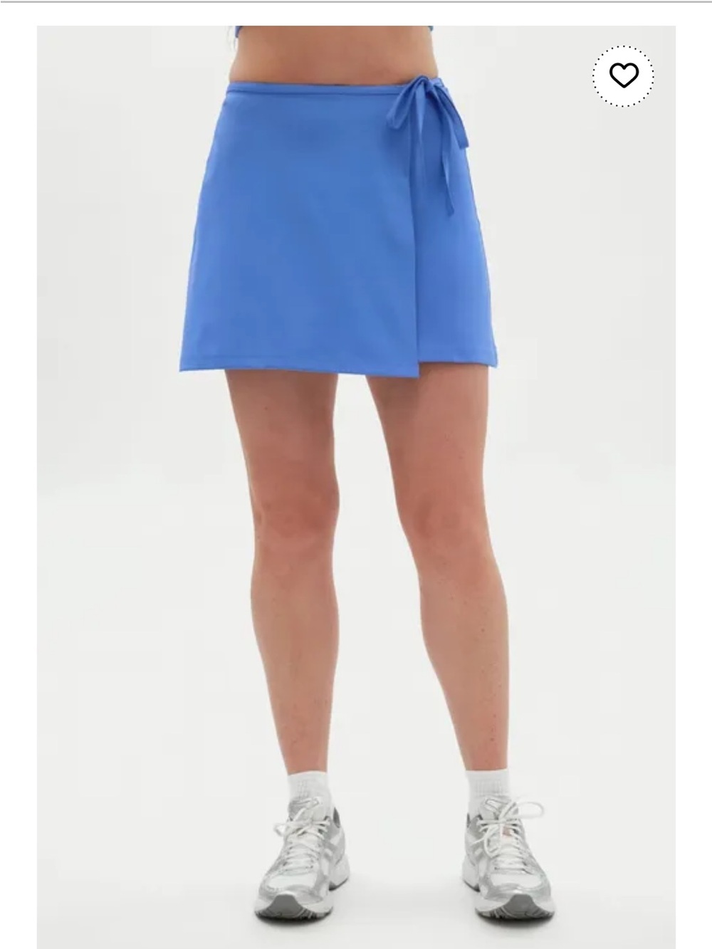 NWOT GIRLFRIEND COLLECTIVE Skort Sz M Blue wrap Skirt w/ Shorts Tenniscore Prep